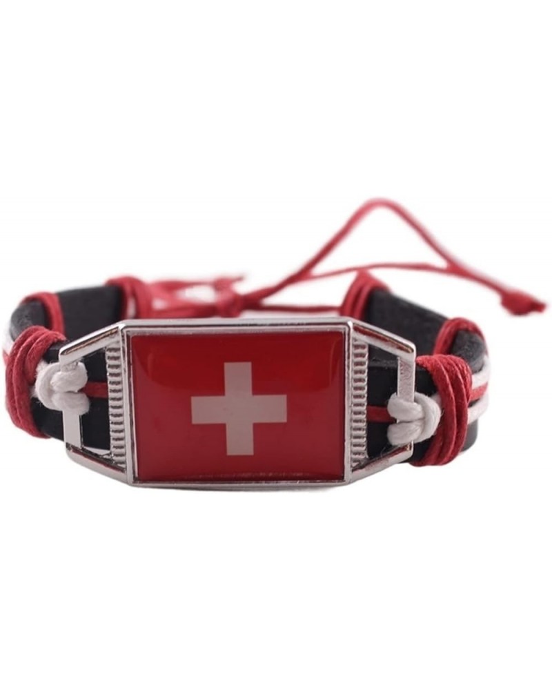 Flag Bracelet Ukraine United States Uruguay Ethiopia's Regional Flag Leather Bracelet (Color : Portugal) Swiss $18.19 Bracelets