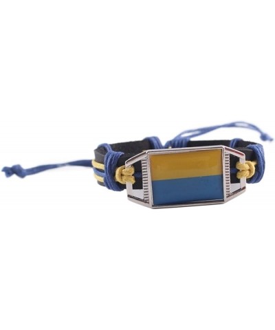 Flag Bracelet Ukraine United States Uruguay Ethiopia's Regional Flag Leather Bracelet (Color : Portugal) Swiss $18.19 Bracelets