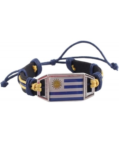 Flag Bracelet Ukraine United States Uruguay Ethiopia's Regional Flag Leather Bracelet (Color : Portugal) Swiss $18.19 Bracelets