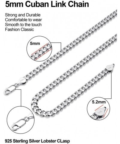 925 Sterling Silver Cuban Chain 3.5/4/5mm Necklace for Men Gold Cuban Link Curb Chain for Women 16-30 Inches 16 5mm Silver $1...