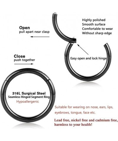 Hypoallergenic Nose Rings Hoops 316l Surgical Steel 20g 18g 16g Zircon L Shaped Studs Septum Lip Helix Hoops Double Nose Ring...