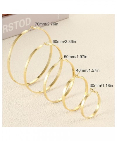 2 Pairs 14K Gold Filled Large Hoop Earrings for Women Hypoallergenic Lightweight Gold Rhinestone Hoop Earrings 925 Sterling S...