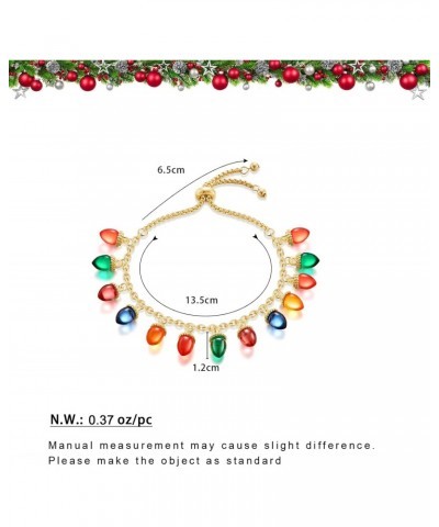 Christmas Bracelet for Women Colorful Christmas Light Bracelets Adjustable Slider Bracelet Acrylic Xmas Ornament Bulbs Charm ...