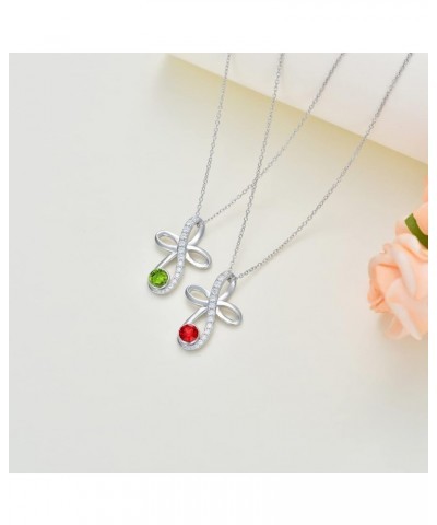 Infinity Cross Knot Necklace S925 Sterling Silver Birthstone Jewelry Pendant Necklaces Gifts for Women Mom Girls 08-Aug.-Peri...