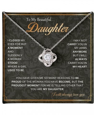 To My Daughter Necklace from Dad Mom - Daughter Gifts from Mother Father, Beautiful Necklace for Birthday, Graduation, Weddin...