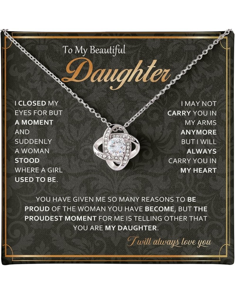 To My Daughter Necklace from Dad Mom - Daughter Gifts from Mother Father, Beautiful Necklace for Birthday, Graduation, Weddin...