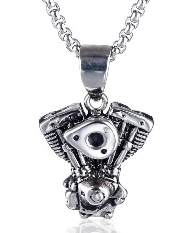 Men's Pendant Necklace for Men Boys with 23.6'' Stainless Steel Chain 059-Engine $7.55 Necklaces