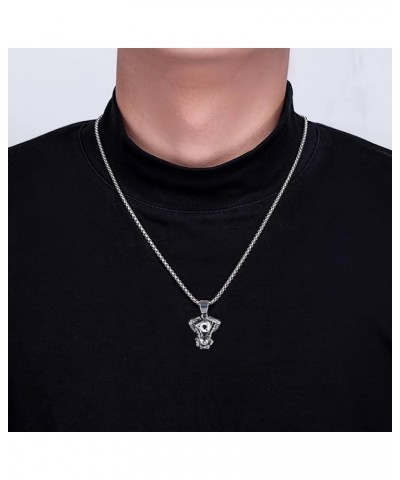 Men's Pendant Necklace for Men Boys with 23.6'' Stainless Steel Chain 059-Engine $7.55 Necklaces