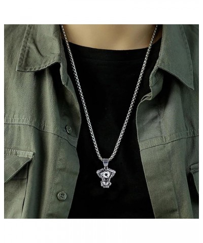 Men's Pendant Necklace for Men Boys with 23.6'' Stainless Steel Chain 059-Engine $7.55 Necklaces