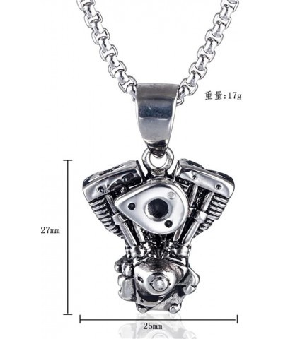 Men's Pendant Necklace for Men Boys with 23.6'' Stainless Steel Chain 059-Engine $7.55 Necklaces