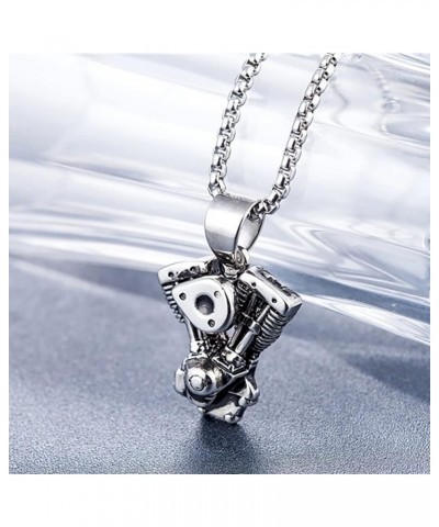 Men's Pendant Necklace for Men Boys with 23.6'' Stainless Steel Chain 059-Engine $7.55 Necklaces