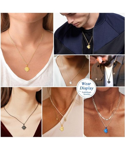 Puzzle Matching Necklace Personalized Custom BFF Pendant Necklaces Set for Women Men Family/Team/Classmates Names Jewelry 3 P...