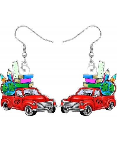 Cute Acrylic Teacher Earrings Back to School Dangle Fun Math Art Teacher Jewelry for Women Girls Kids Bulk Truck A $7.97 Earr...