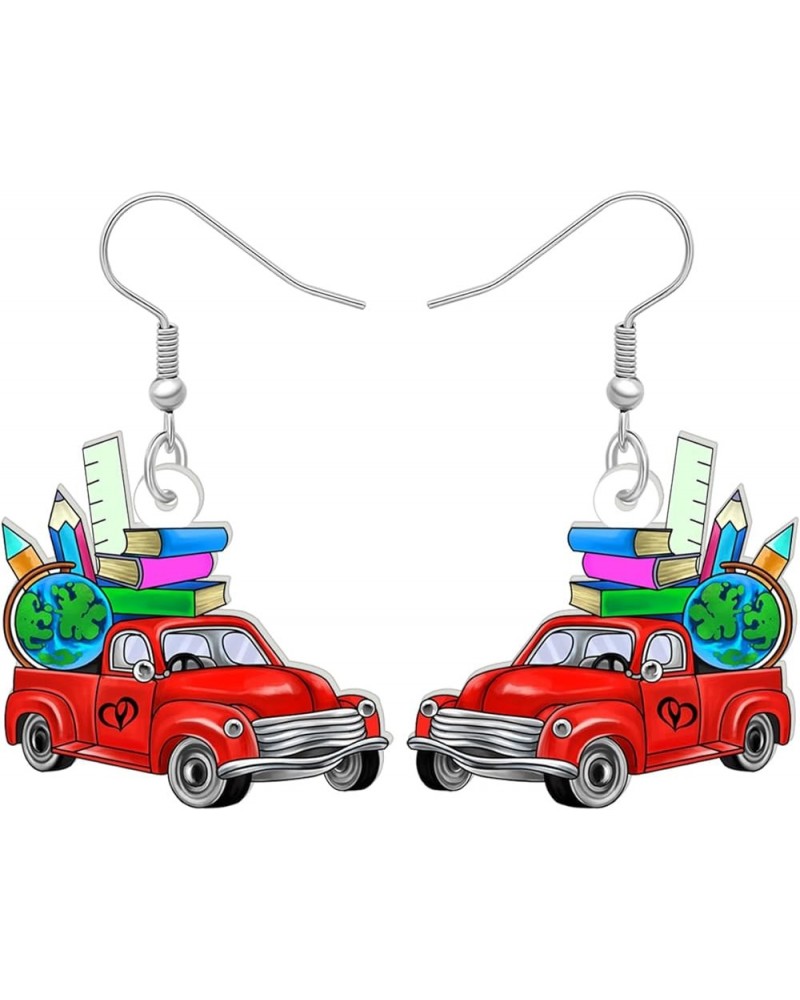 Cute Acrylic Teacher Earrings Back to School Dangle Fun Math Art Teacher Jewelry for Women Girls Kids Bulk Truck A $7.97 Earr...