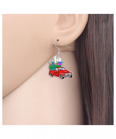 Cute Acrylic Teacher Earrings Back to School Dangle Fun Math Art Teacher Jewelry for Women Girls Kids Bulk Truck A $7.97 Earr...