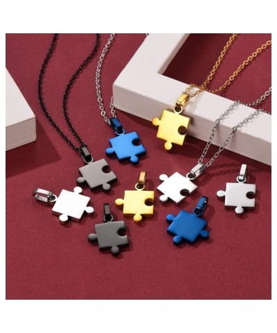 Puzzle Matching Necklace Personalized Custom BFF Pendant Necklaces Set for Women Men Family/Team/Classmates Names Jewelry 3 P...