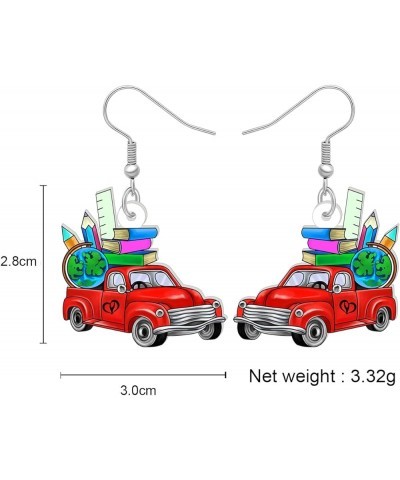 Cute Acrylic Teacher Earrings Back to School Dangle Fun Math Art Teacher Jewelry for Women Girls Kids Bulk Truck A $7.97 Earr...