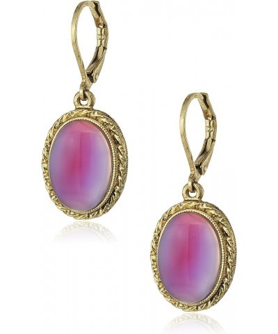 1928 Jewelry Gold-Tone Oval Drop Earrings Pink $17.67 Earrings