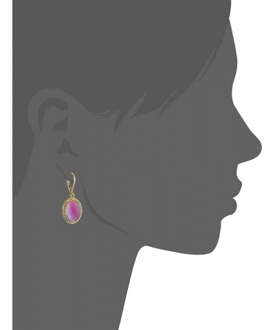 1928 Jewelry Gold-Tone Oval Drop Earrings Pink $17.67 Earrings