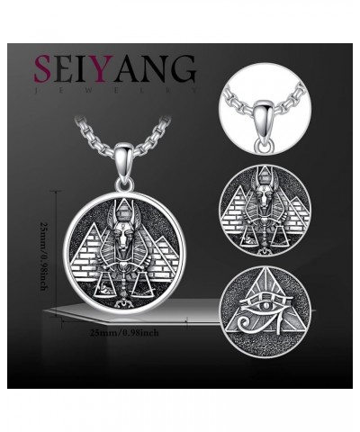 925 Sterling Silver Mythology | Paganism | Egyptian Necklace Jewelry Gift for Men Women with 2mm 22+2 IN Rolo Chain (with Gif...