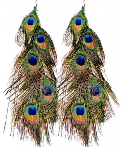 Fashmorous Peacock Earrings for Women Stunning Peacock Feather Earrings for Women Handmade Earrings for Women Dangling $25.23...