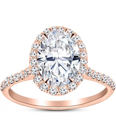 1.25 Ctw Oval Cut Halo 14K White Gold Natural Diamond Engagement Ring (H-I Color I1-I2 Clarity 1 Ct Center) 4.5 Rose Gold $86...