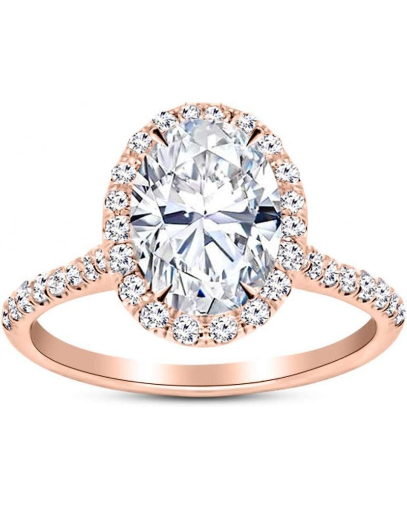 1.25 Ctw Oval Cut Halo 14K White Gold Natural Diamond Engagement Ring (H-I Color I1-I2 Clarity 1 Ct Center) 4.5 Rose Gold $86...