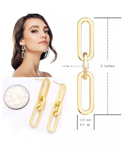 Link Chain Drop Earrings Chunky Paperclip Link Dangle Earring Studs Statement Jewelry for Women Girls Birthday Party Gifts Go...