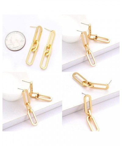 Link Chain Drop Earrings Chunky Paperclip Link Dangle Earring Studs Statement Jewelry for Women Girls Birthday Party Gifts Go...