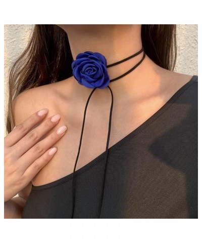 Flower Choker For Women, Flower Necklace Black Floral Long Dainty Handmade Trendy Cute Women'S Choker Necklaces For Girls Jew...