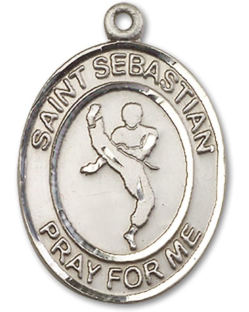 Sterling Silver Sport Medal St. Sebastian | Martial Arts $34.03 Necklaces