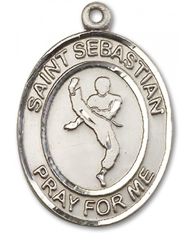 Sterling Silver Sport Medal St. Sebastian | Martial Arts $34.03 Necklaces