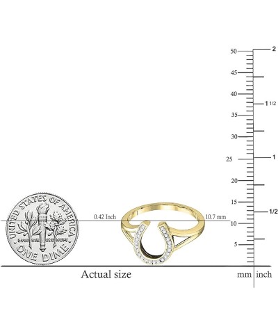 0.08 Carat (ctw) Round White Diamond Horse Shoe Right Hand Ring for Women in 10K Gold 10 Yellow Gold $133.97 Others