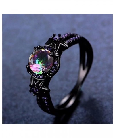 Fashion Fashion Accessories Black Purple Zircon Hollow out Design Ring Halloween Women's Ring Gift 11 $10.81 Rings