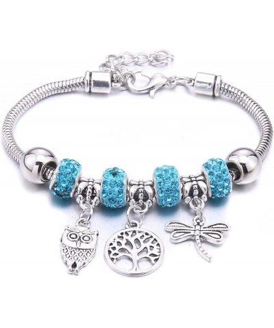 Crystal Charm Bracelets Beads Bracelet Women DIY BeadsBracelets Bangles Jewelry Gift (Metal Color : B3277-rosered) B3278-yell...