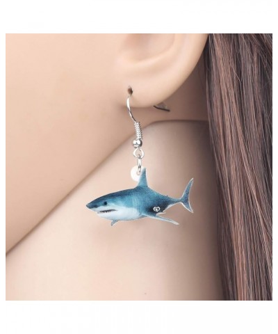 Acrylic Anime Shark Earrings Dangle Cute Shark Jewelry for Girls Women Ocean Animals Gifts Ebony $7.79 Earrings