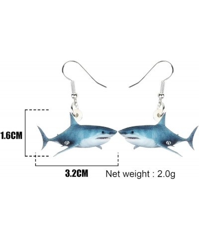 Acrylic Anime Shark Earrings Dangle Cute Shark Jewelry for Girls Women Ocean Animals Gifts Ebony $7.79 Earrings