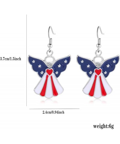 USA Patriotic Dangle Earrings for Women,Red White Blue Stripe American Flag Earrings,Acrylic Star Heart USA Drop Earrings,4th...