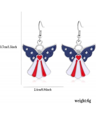 USA Patriotic Dangle Earrings for Women,Red White Blue Stripe American Flag Earrings,Acrylic Star Heart USA Drop Earrings,4th...