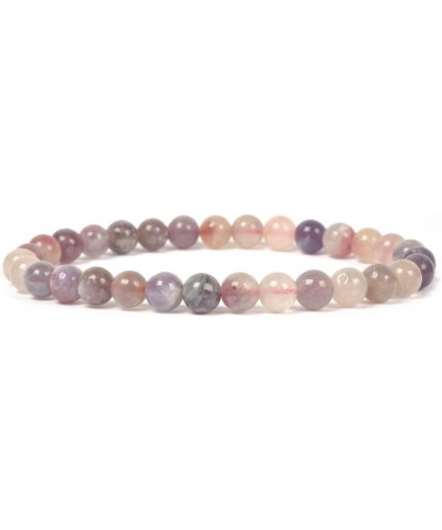 Gem Semi Precious Gemstone 6mm Round Beads Stretch Bracelet 6.5 Inch Unisex Pink Tourmaline $12.97 Bracelets