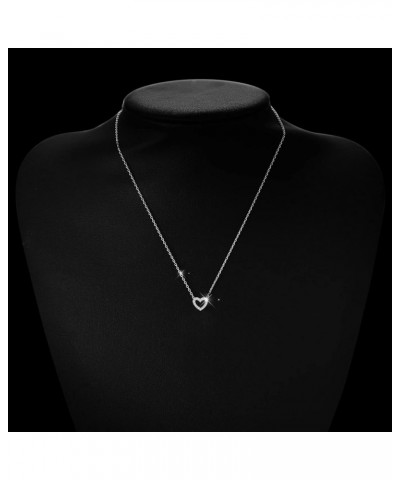 Cocktail Chain Choker Necklaces for Women Girl Heart Zircon Pendant Rhinestone Necklace Zircon Heart Necklaces Crystal Chain ...