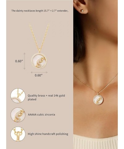 Shell Necklace Shell Pendant Necklace for Women Initial Necklaces for Women 14K Gold Letter Necklace for Women Girls Mother o...