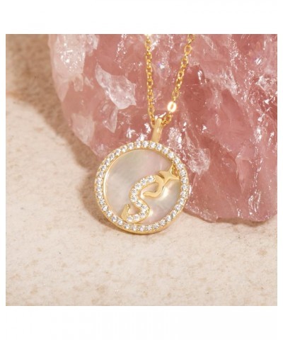 Shell Necklace Shell Pendant Necklace for Women Initial Necklaces for Women 14K Gold Letter Necklace for Women Girls Mother o...