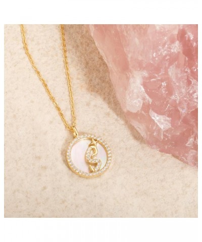 Shell Necklace Shell Pendant Necklace for Women Initial Necklaces for Women 14K Gold Letter Necklace for Women Girls Mother o...