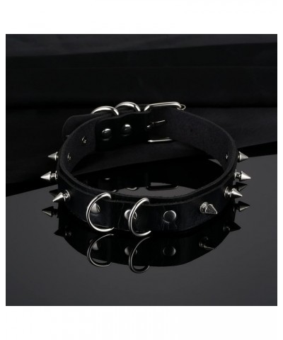 Queen of Hearts Choker - Black Leather Choker Necklaces Circle Adjustable Collar Necklace for Women Black1 $6.71 Necklaces