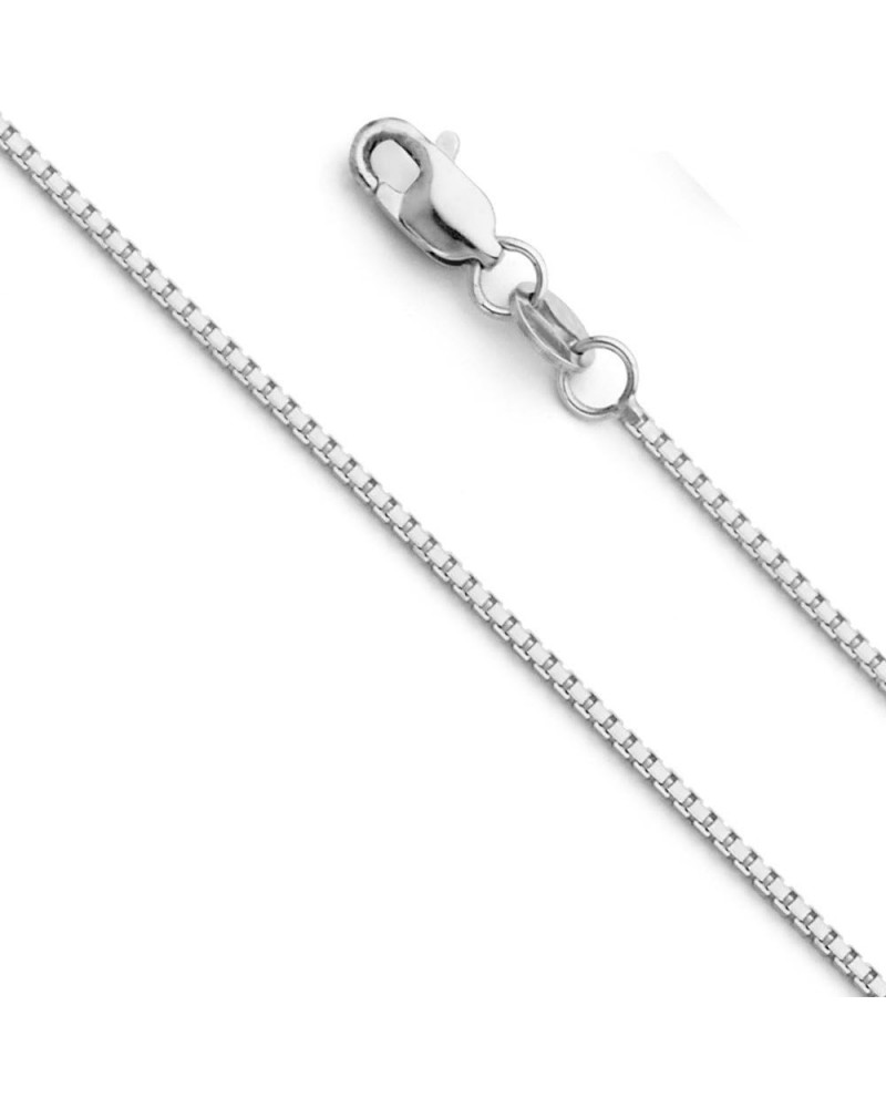 14k REAL Yellow OR White Gold Solid 1.1mm Box Link Chain Necklace with Lobster Claw Clasp 16.0 Inches White Gold $75.90 Neckl...