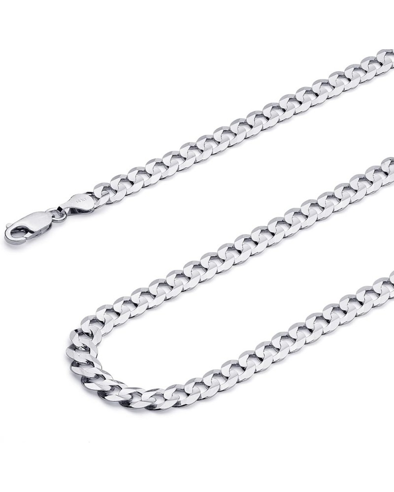 14K Solid Gold Cuban Link Curb Chains (Select Options) 24 Inches White Gold $1.00 Necklaces