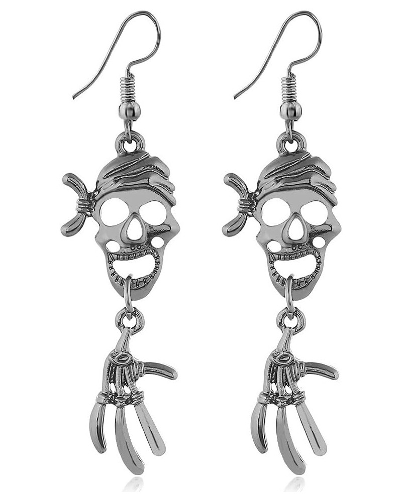 Halloween Earrings Skeleton Earrings for Women Fun Skeleton Hand Earrings Punk Anatomical Heart Earring Hoop for Women Skull&...