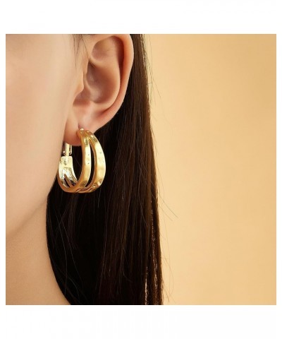 Gold Hoop Earrings for Women - Chunky Gold Earrings 18K Gold Plated - Trendy Hypoallergenic Hoops Lightweight Earrings Jewelr...