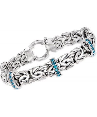 1.20 ct. t.w. London Blue Topaz Byzantine Bracelet in Sterling Silver 8.0 Inches $72.00 Bracelets